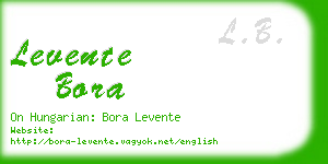 levente bora business card